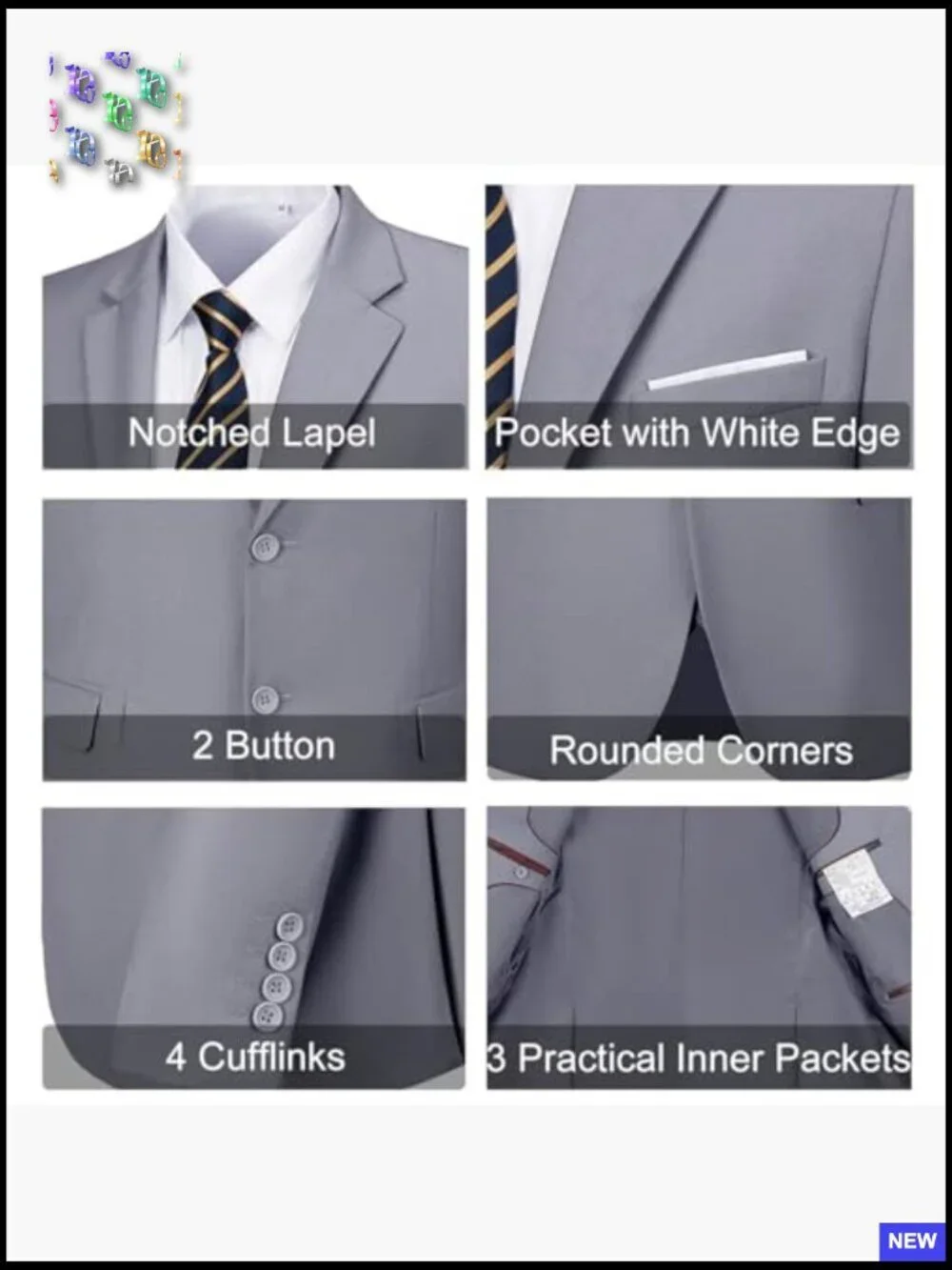 Slim Fit Two-Piece Suit Set Modern Formal Blazer Pants Wedding Work